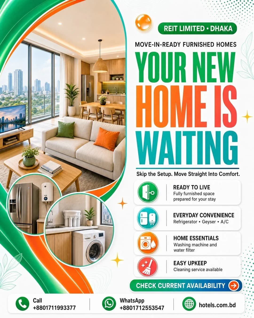Rent Flat / Apartment at Bashundhara R/A in Dhaka