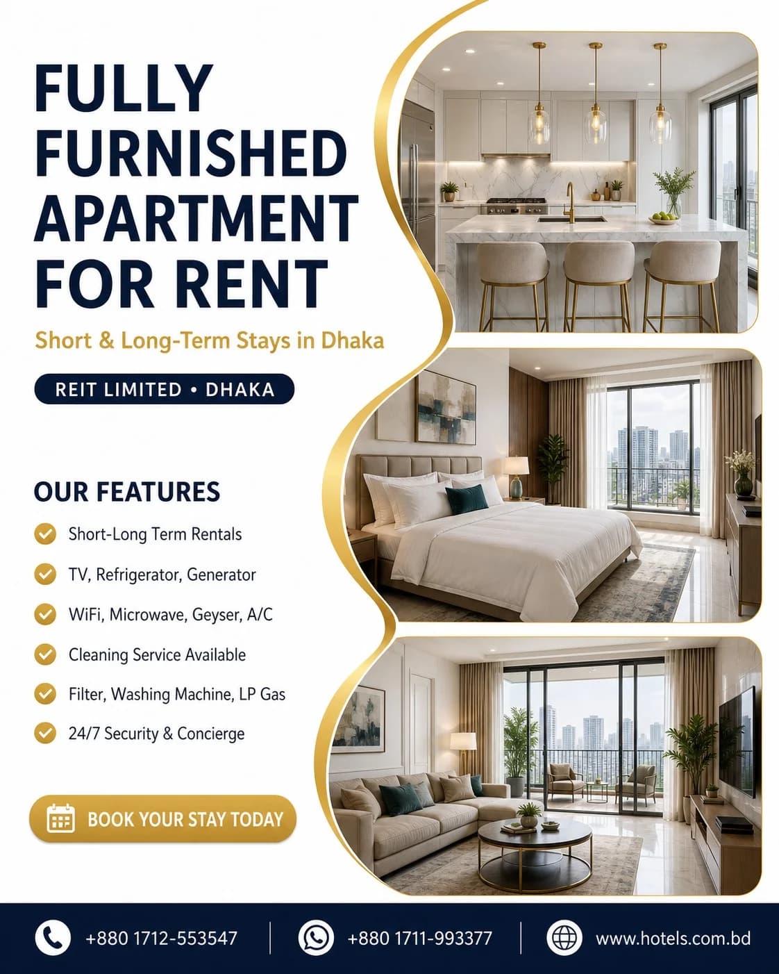 Rent Flat / Apartment at Bashundhara R/A in Dhaka
